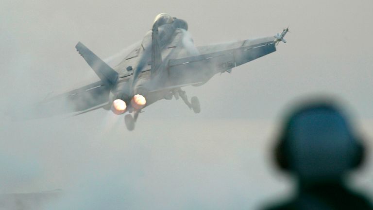 Pilot killed after US Navy fighter jet crashes in California | US News | Sky News